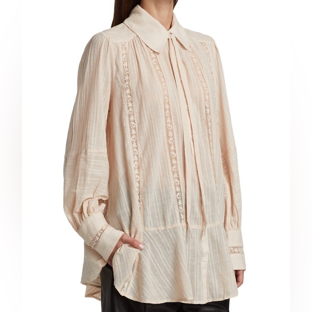 FREE People Mikaela Embroidered Tunic Top